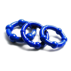 Kit 3 anillos para pene azules - tienda online