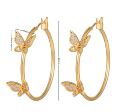Par de Aros Big Butterfly Plateados - comprar online