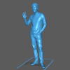 Homem em Pé Acenando com Uma Mão no Bolso
