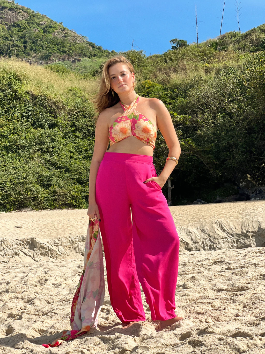 CALÇA LORENA LISA ROSA - REF 2488