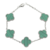 Pulsera Trebol Verde Plateado Grande - comprar online
