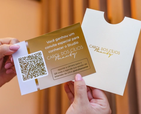 10 unidades - Envelope luxo + Cartão interativo ou agradecimento