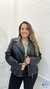 Campera Eco Cuero Doble Charretera En Cintura