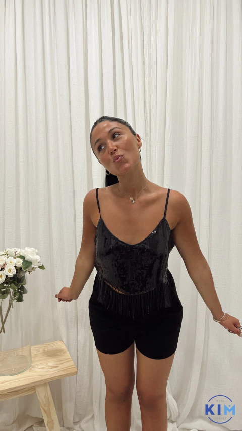 Top lLentejuelas Flecos - comprar online