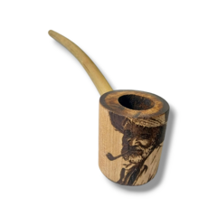Cachimbo curvo desenho preto velho 