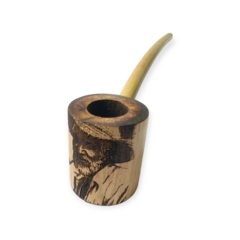 Cachimbo curvo desenho preto velho 
