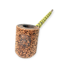 Cachimbo xamânico desenho Onça Pintada amarelo - comprar online