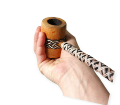 Cachimbo triskele preto e branco - Rezofolha