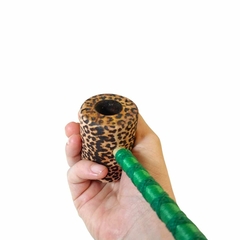 Cachimbo xamânico Onça Pintada floresta - Rezofolha
