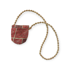 Bolsa de pescoço de couro artesanal