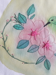 Ecobag Serie Aquarela e bordado- COLIBRI - - loja online