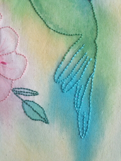 Ecobag Serie Aquarela e bordado- COLIBRI - - Rezofolha