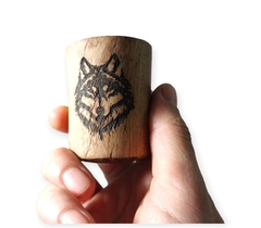 Cachimbo xamânico desenho lobo 