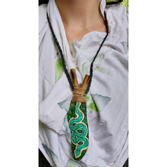 Kuripe de bambu serpente verde 