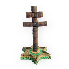 Cruzeiro Santo Daime, Cruz de caravaca, cruz de dois braços Madeira Tucum