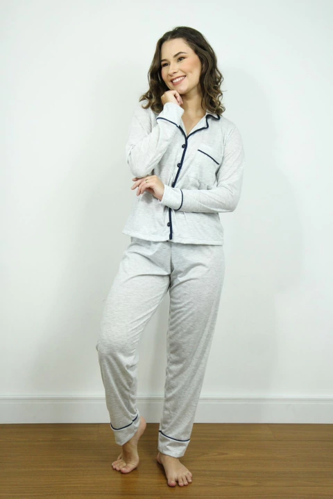 PIJAMA AMERICANO LONGO MESCLA
