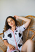 PIJAMA AMERICANO CURTO BRANCO CORAÇÃO PRETO DETALHES ROSÊ - comprar online