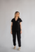PIJAMA CIRÚRGICO BORDADO - SCRUB FEMININO GOLA V PRETO