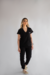 PIJAMA CIRÚRGICO BORDADO - SCRUB FEMININO GOLA V PRETO - loja online