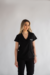 Imagem do PIJAMA CIRÚRGICO BORDADO - SCRUB FEMININO GOLA V PRETO