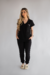 PIJAMA CIRÚRGICO BORDADO - SCRUB FEMININO GOLA V PRETO - comprar online