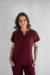 PIJAMA CIRÚRGICO BORDADO - SCRUB FEMININO GOLA PRINCESA VINHO - loja online