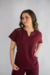 Imagem do PIJAMA CIRÚRGICO BORDADO - SCRUB FEMININO GOLA PRINCESA VINHO