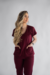 PIJAMA CIRÚRGICO BORDADO - SCRUB FEMININO GOLA V VINHO - comprar online