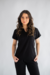 PIJAMA CIRÚRGICO BORDADO - SCRUB FEMININO GOLA PRINCESA PRETO na internet