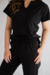 PIJAMA CIRÚRGICO BORDADO - SCRUB FEMININO GOLA PRINCESA PRETO - Noite de Lua