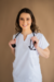 Imagem do PIJAMA CIRÚRGICO BORDADO - SCRUB FEMININO GOLA PRINCESA BRANCO