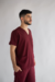PIJAMA CIRÚRGICO BORDADO - SCRUB MASCULINO GOLA V VINHO - comprar online
