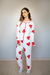PIJAMA AMERICANO LONGO SUEDE OFF CORAÇÕES VERMELHO