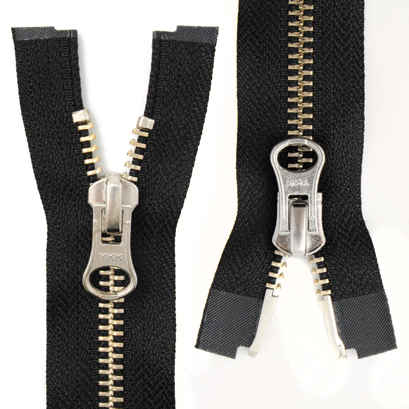 Zíper de metal 05 destacável niquelado c/ 2 cursores YKK RNMMR5 DA8LH c/ 1 un