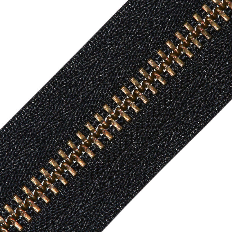 Zíper de metal 10 ouro velho YKK 10 MGKB CH por metro - loja online