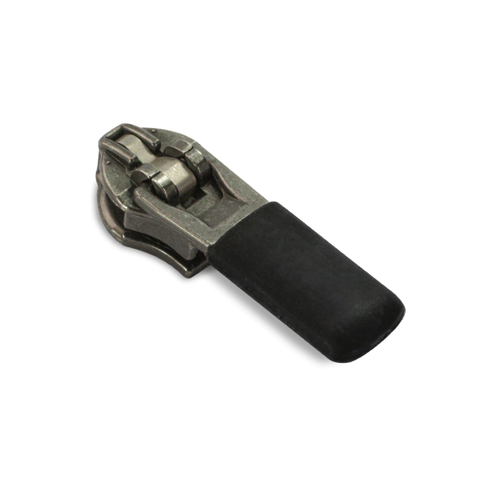 Cursor preto para zíper de poliéster 03 YKK, modelo semiautomático, peça única para reposição ou montagem de zíper.