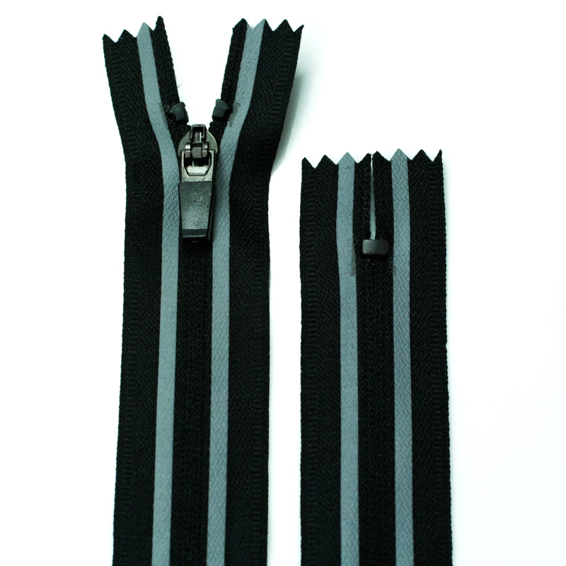 Zíper de poliéster 03 fixo invertido MC REFLETIVO c/ 1 un