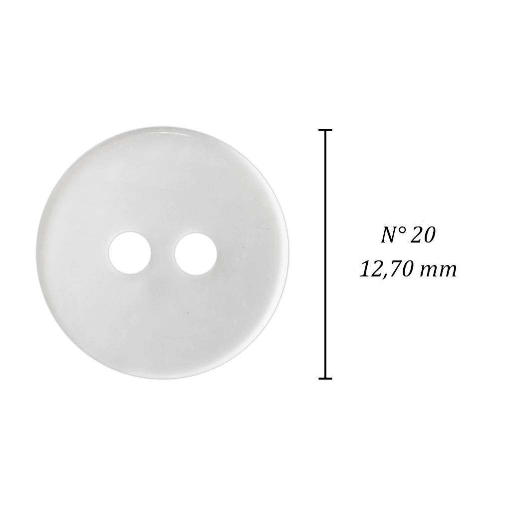 Imagem do Botão de casear 13 mm Corozita 1020/20 branco c/ 144 un