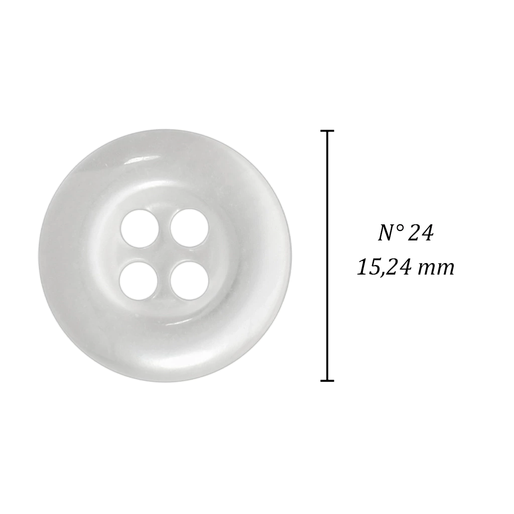 Botão de casear 15 mm Corozita 1072/24 branco c/ 144 un - comprar online
