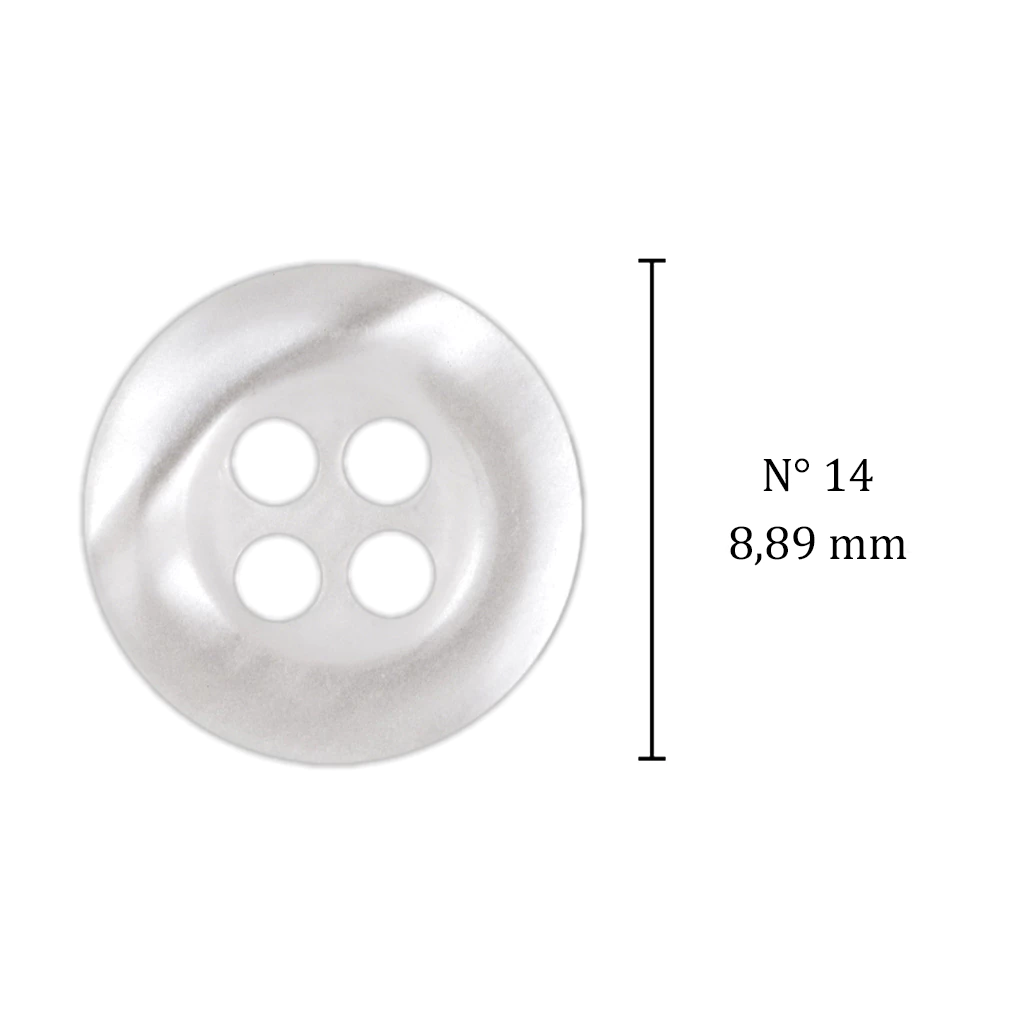 Botão de casear 09 mm Corozita 1157/14 branco c/ 144 un