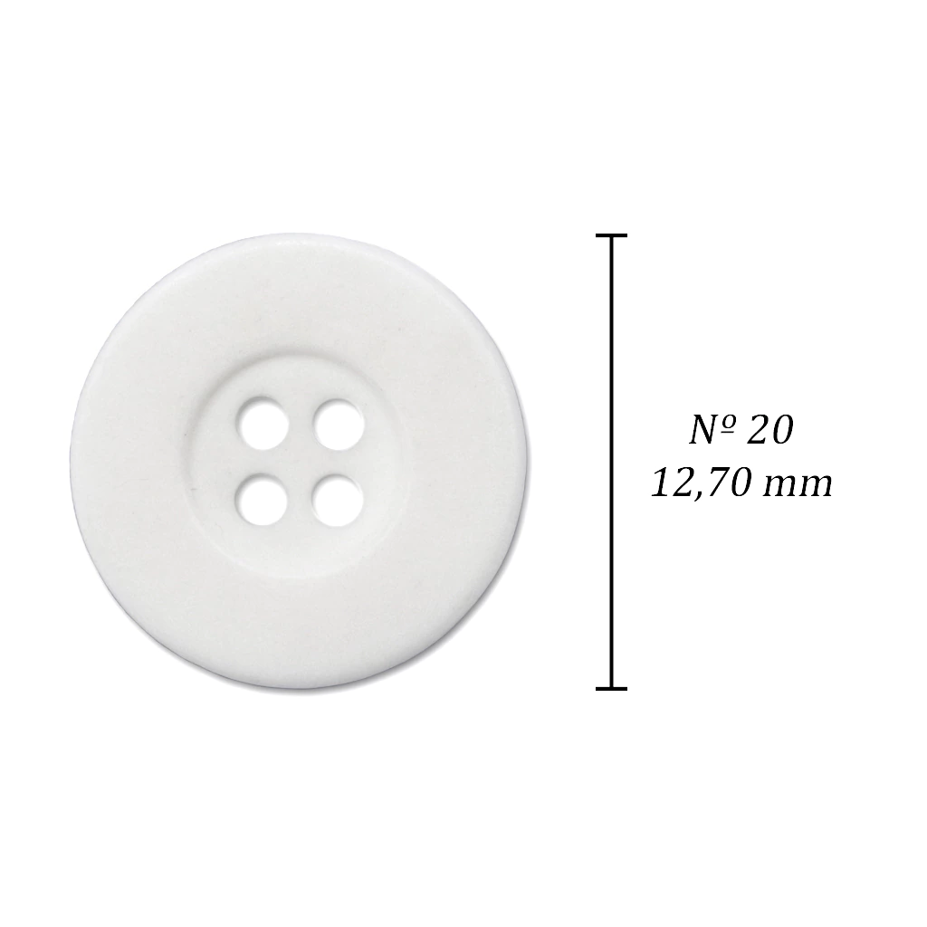 Botão de casear 13 mm Corozita 1262/20 branco c/ 144 un