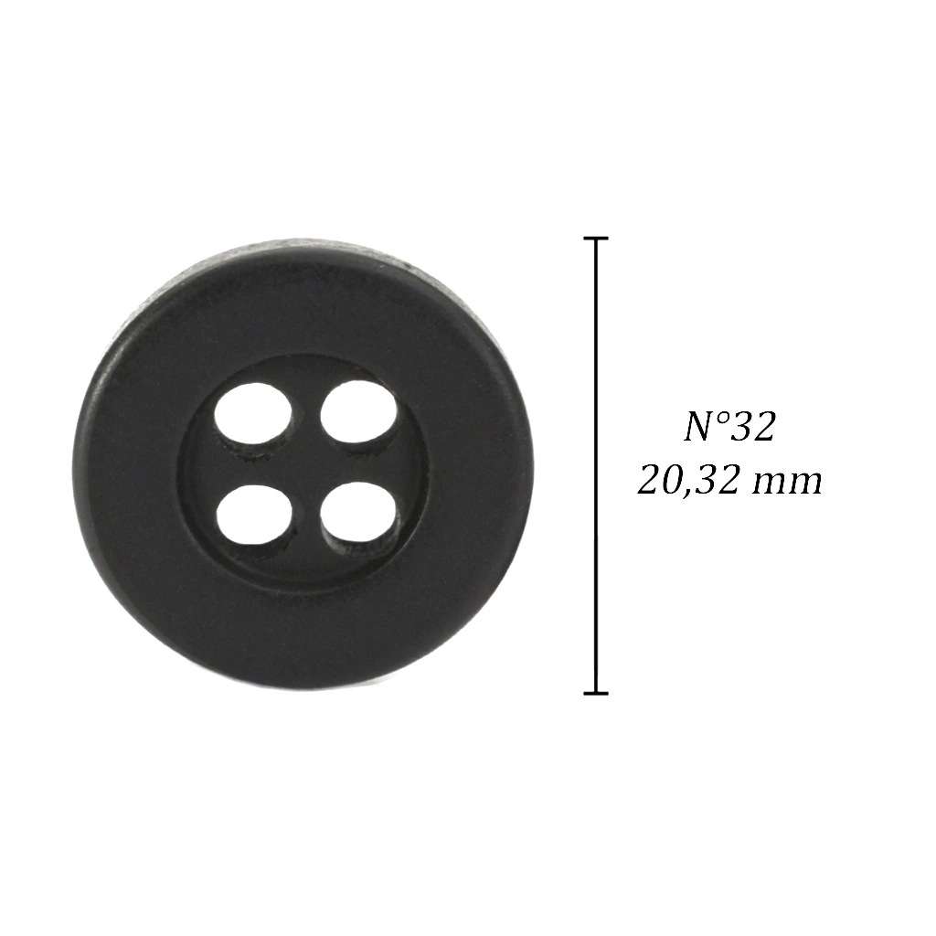Botão de casear 20 mm Corozita 1262/32 preto c/ 144 un