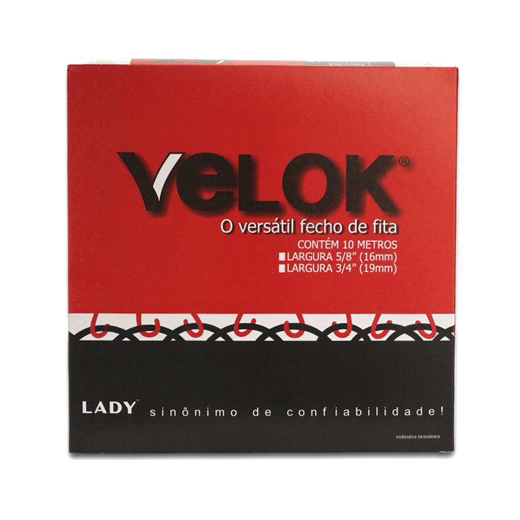 Fecho de contato velcro autoadesivo 16 mm Lady Velok AA 5/8 preto c/ 10 m - comprar online