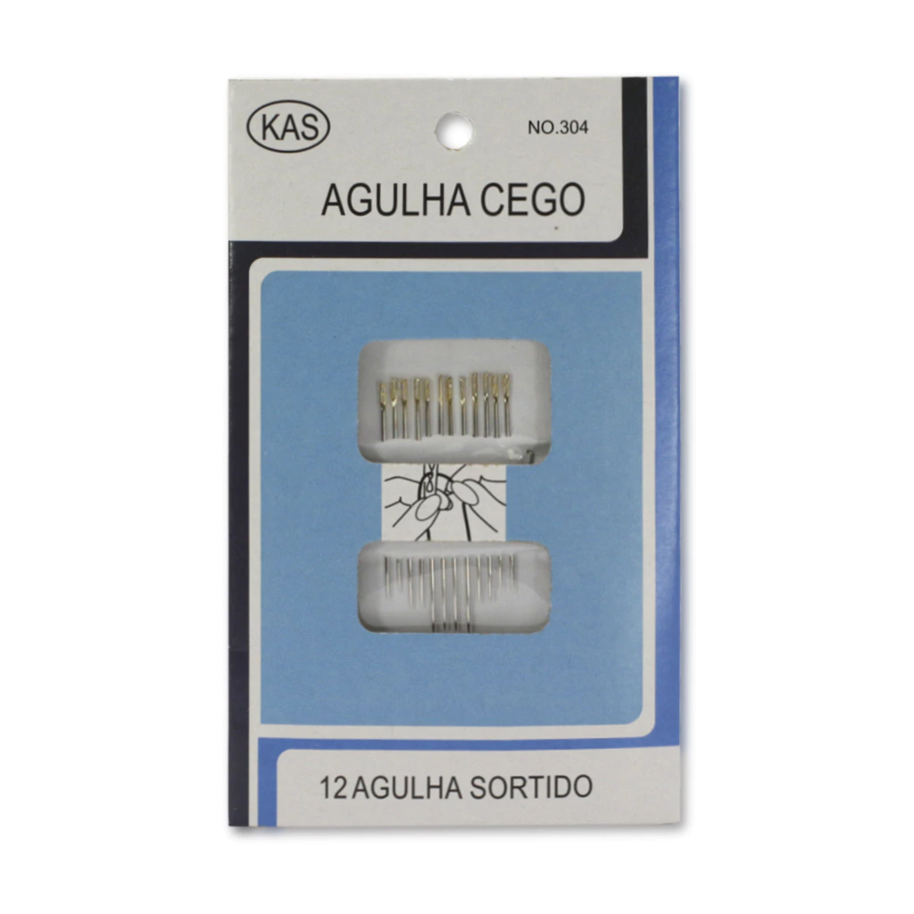 Agulha de mão para cego kit Kasmaq KS-304 c/ 12 un