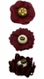 KIT FORMINHAS TECIDO 100 UNIDADES FLORAL MARSALA ESCURO