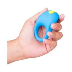 Imagen de Anillo Vibrador Silicon Recargable Sumergible Juke Azul Romp