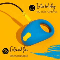 Anillo Vibrador Silicon Recargable Sumergible Juke Azul Romp