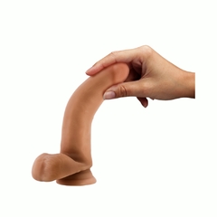 Dildo Consolador Autolubricado - Dr Skin Glide 7 Mocha Con Testículos - comprar en línea