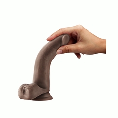 Dildo Consolador Autolubricado - Dr Skin Glide 7 Chocolate Con Testículos en internet