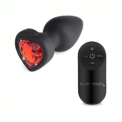 Plug Anal Vibrador Chico A Control Con Corazón Rojo - Booty Sparks